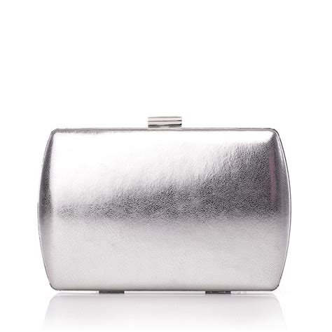 metallic mirror box clutch|metallic silver clutch.